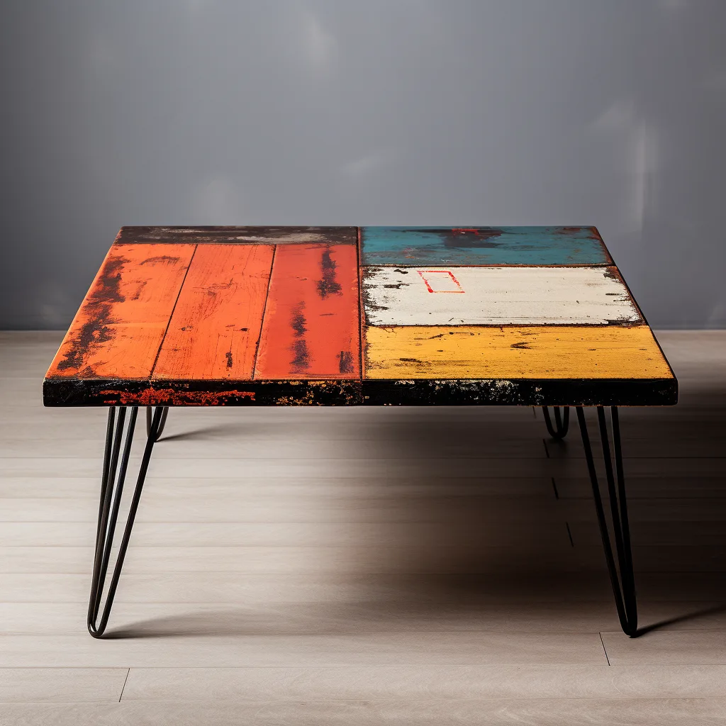 Table de Salon design en bos de pin maritime de a foret des Landes aux couleurs de le-caravage -  Les plus Tables basses design de salon Monde ?