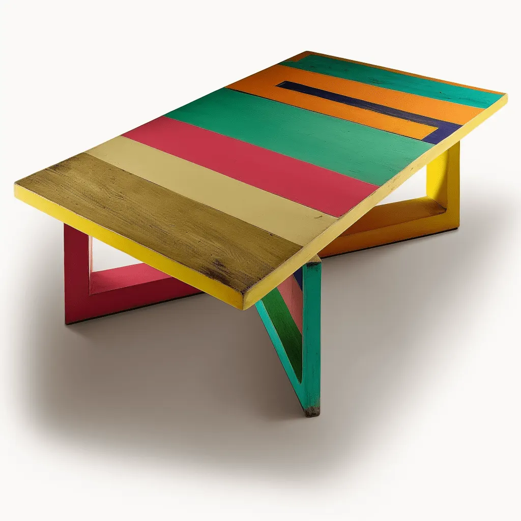 Table de Salon design en bos de pin maritime de a foret des Landes aux couleurs de modigliani -  Les plus Tables basses design de salon Monde ?