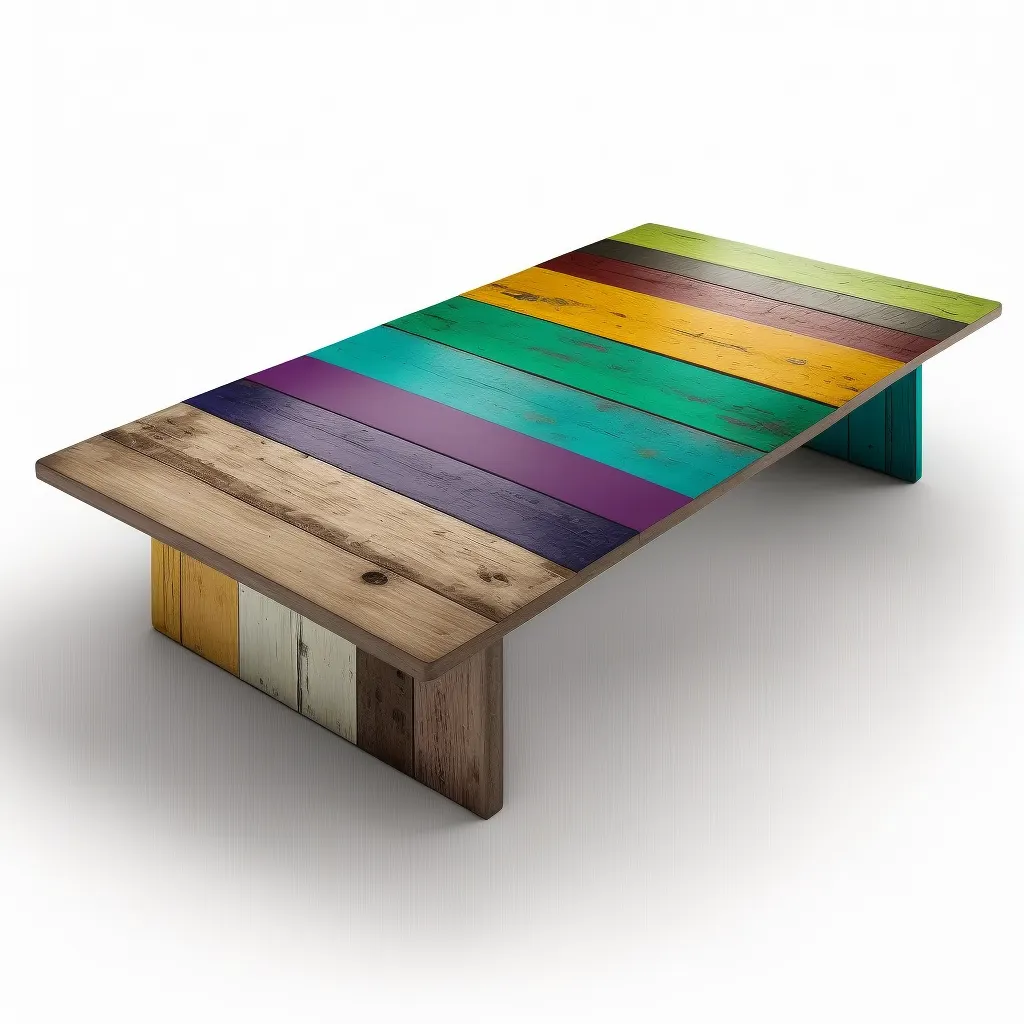 Table de Salon design en bos de pin maritime de a foret des Landes aux couleurs de monet -  Les plus Tables basses design de salon Monde ?