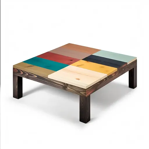 Table de Salon design en bos de pin maritime de a foret des Landes aux couleurs de vermeer -  Les plus Tables basses design de salon Monde ?